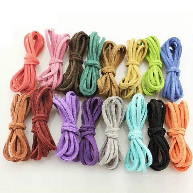 10pcs Suede Flat Leather Cord Bracelet Faux Velvet Cords Necklace Rope Thread String Necklace DIY Jewelry Findings 2C0137