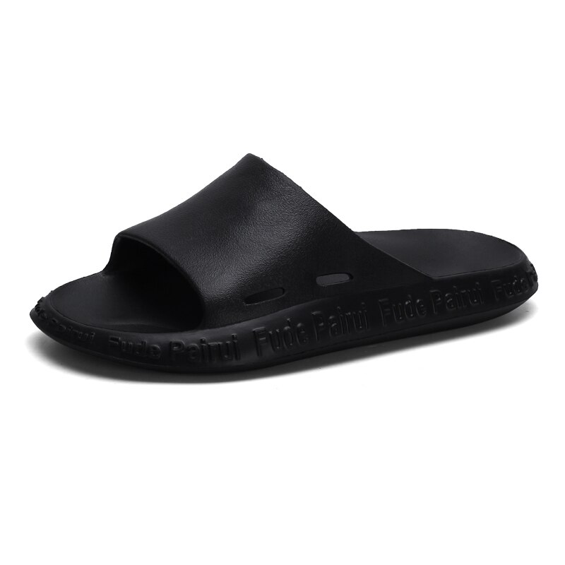 Zapatillas frescas de verano para hombre, Zapatillas de casa familiares para interiores, zapatillas de baño negras antideslizantes para hombres, ligeras, resistentes al desgaste