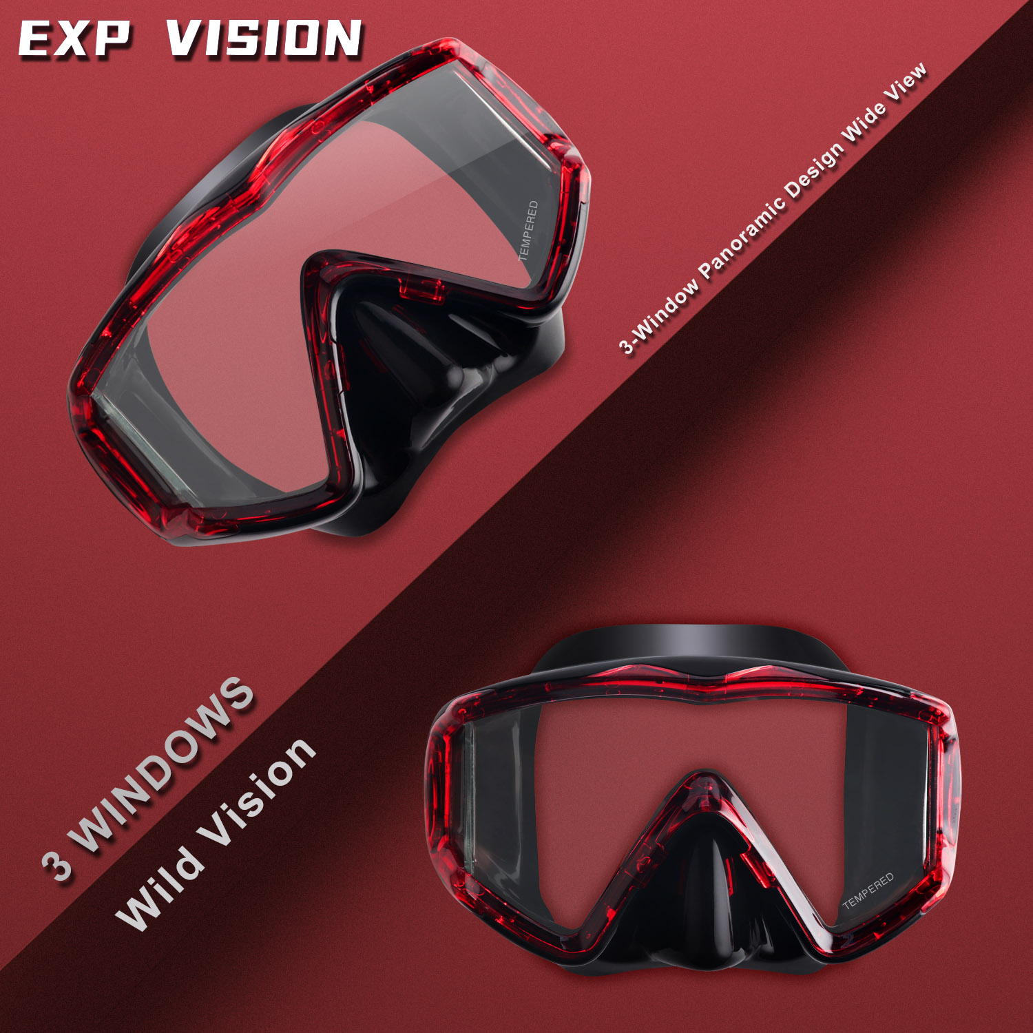 Pano 3 Duikbril Zwembril Met Neus Cover Volwassen Lekvrij Voor Duiken, Snorkelen & Freediving