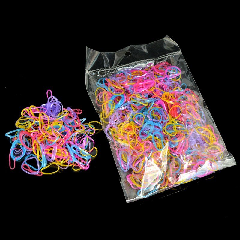 1000 Stuks Wegwerp Elastische Rubberen Band Mini Haarbanden Briefpapier Kantoor School Elastiekjes voor Girlsl Kids 2cm: Antique Silver