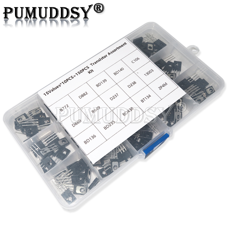 zu-126 Transistor-Sortiment-Bausatz B772 D882 BD139 BD140 C106 D669 B649 D237 D238 13003 BD136 BD235 BD438 BT134 2P4M 150 Stück