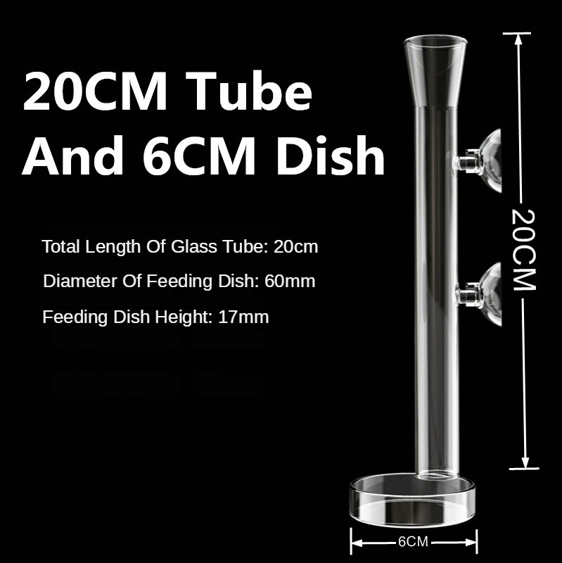 Glass Aquarium Feeder Tube Dish Shrimp Fish Snail Sunk Food Dispenser Feeding Tube Bowl Aquarium Accessories: 20cm