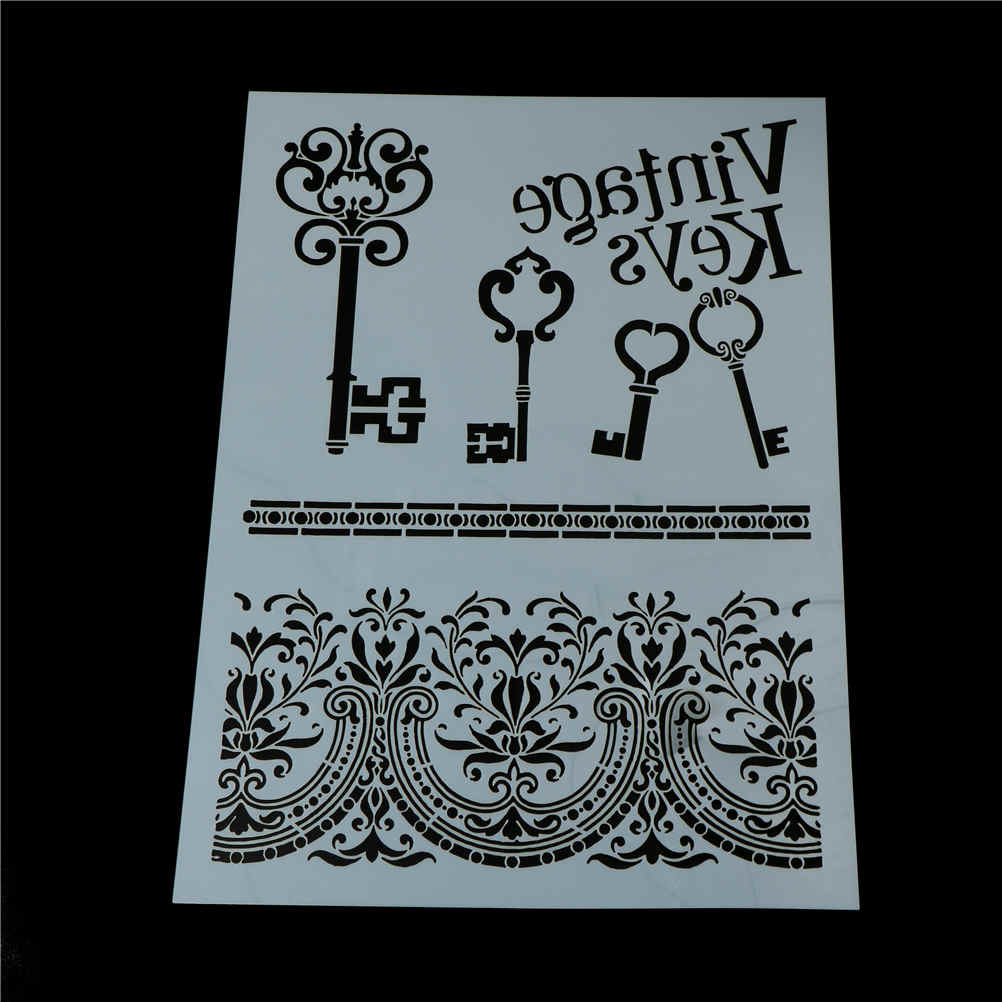 Vintage dentelle cadre clés artisanat superposition pochoirs pour murs peinture Scrapbooking estampage timbre Album décoratif gaufrage !