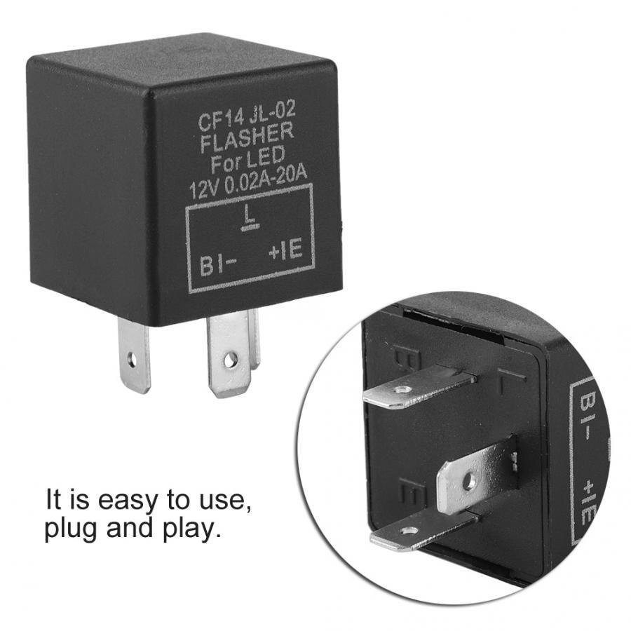 3 stift bilmotorcykel led blinkersrelä 12v universal elektronisk justerbar freauency led blinkers ljus blinkare relä