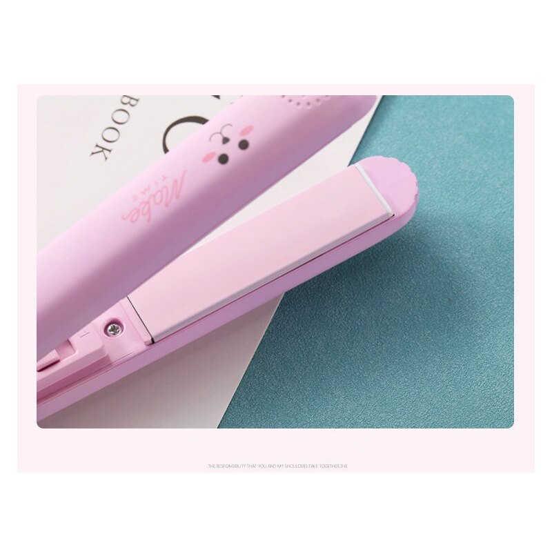 Mini Hair Curler 2 in 1 Hair Straightener Ceramic Electronic Fast Heating Straightening Iron&Curling Iron Styling Tool Dry & Wet