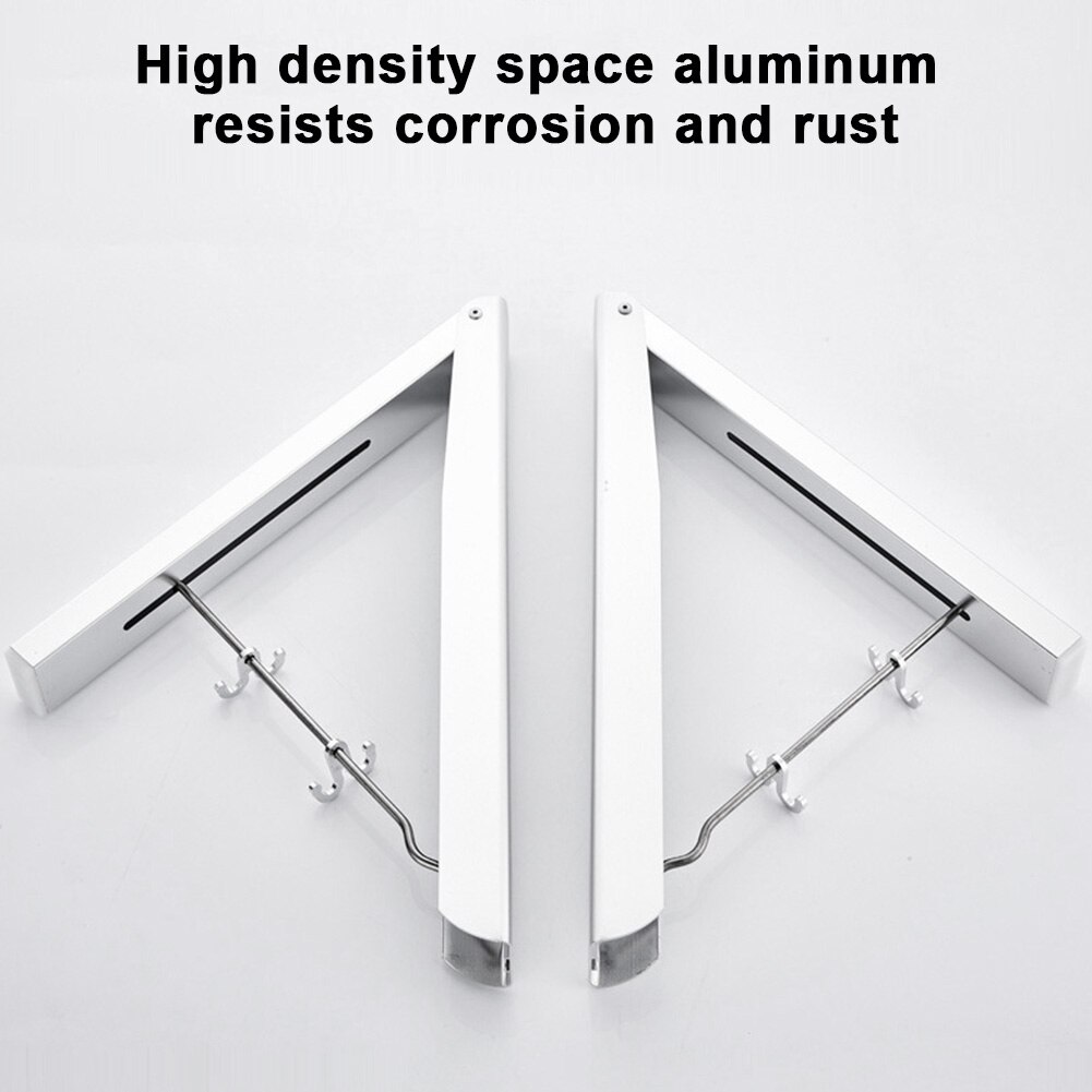 Bathroom Wall Mounted Home Clothes Hanger Folding Retractable Drying Rack Adjustable Laundry Multifunction Indoor Punch Free: 2 / Silver