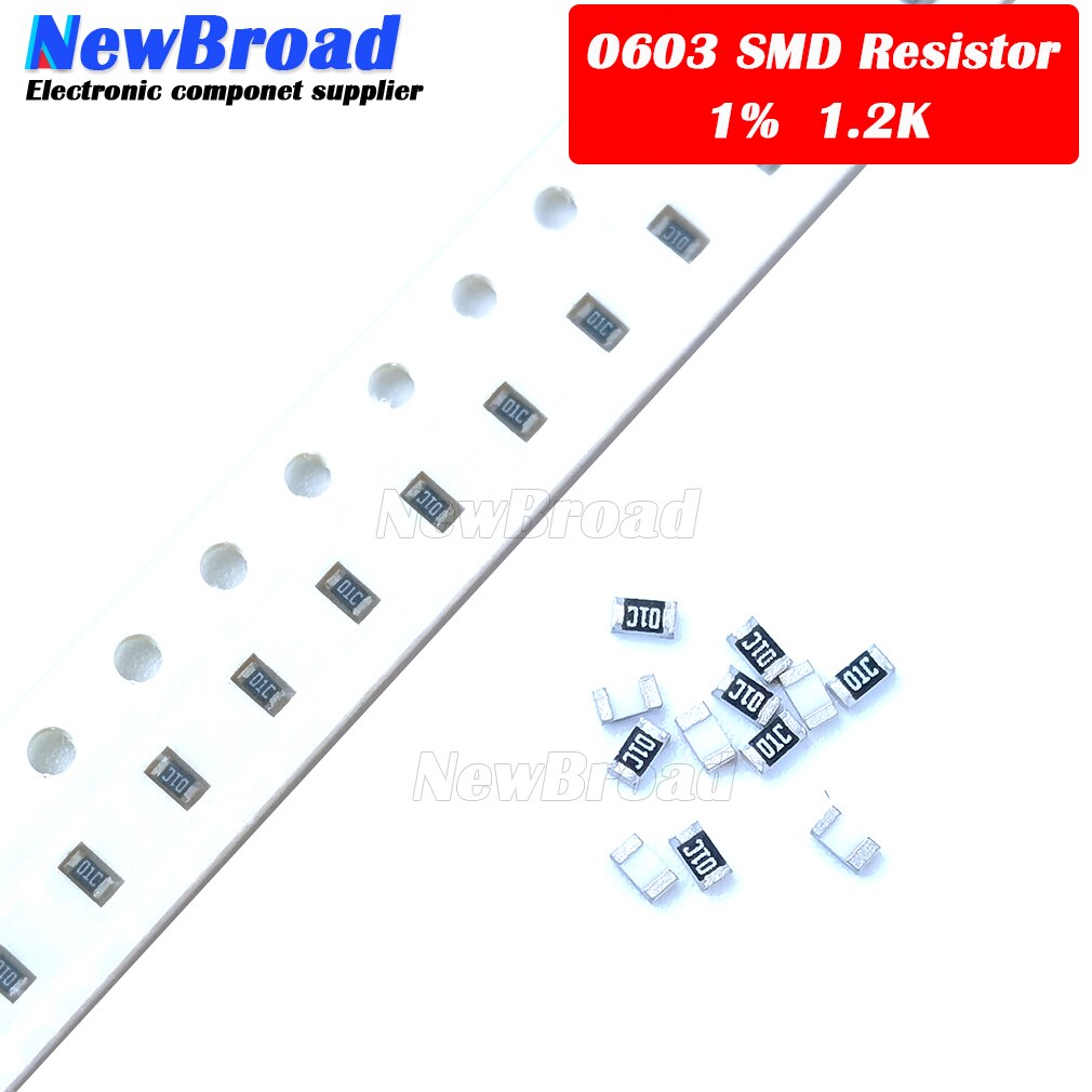 300PCS 0603 Chip Fixed Resistor SMD Resistor 1% 1.2K ohm 1K2 122