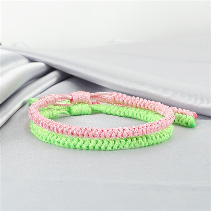2pc Tibetan Buddhist Bracelet Charm Multicolor Braided Knots Rope Lucky Bracelets&Bangles For Women Men Friend Handmade Jewelry