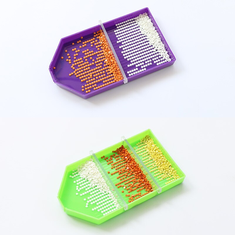 Bandeja de pintura con diamantes, herramienta de bordado, accesorios de punto cuadrado, 1 unidad