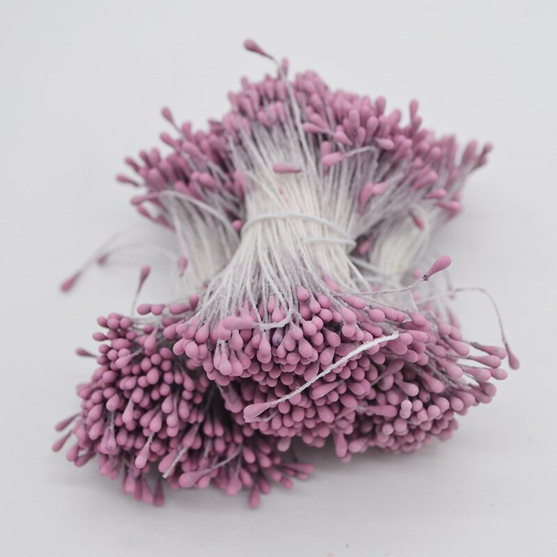 400pcs/lot Mini Flower Stamen Pistil DIY Artificial Double Heads Floral Stamens Home Wedding Decoration Cake Flowers Accessories