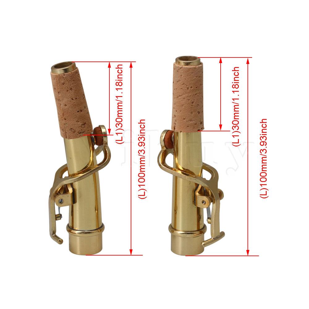 Yibuy saxofoon accessoires saxofoonhalsset met gebogen hals en rechte hals voor sopraansaxofoon, pakket  of 2