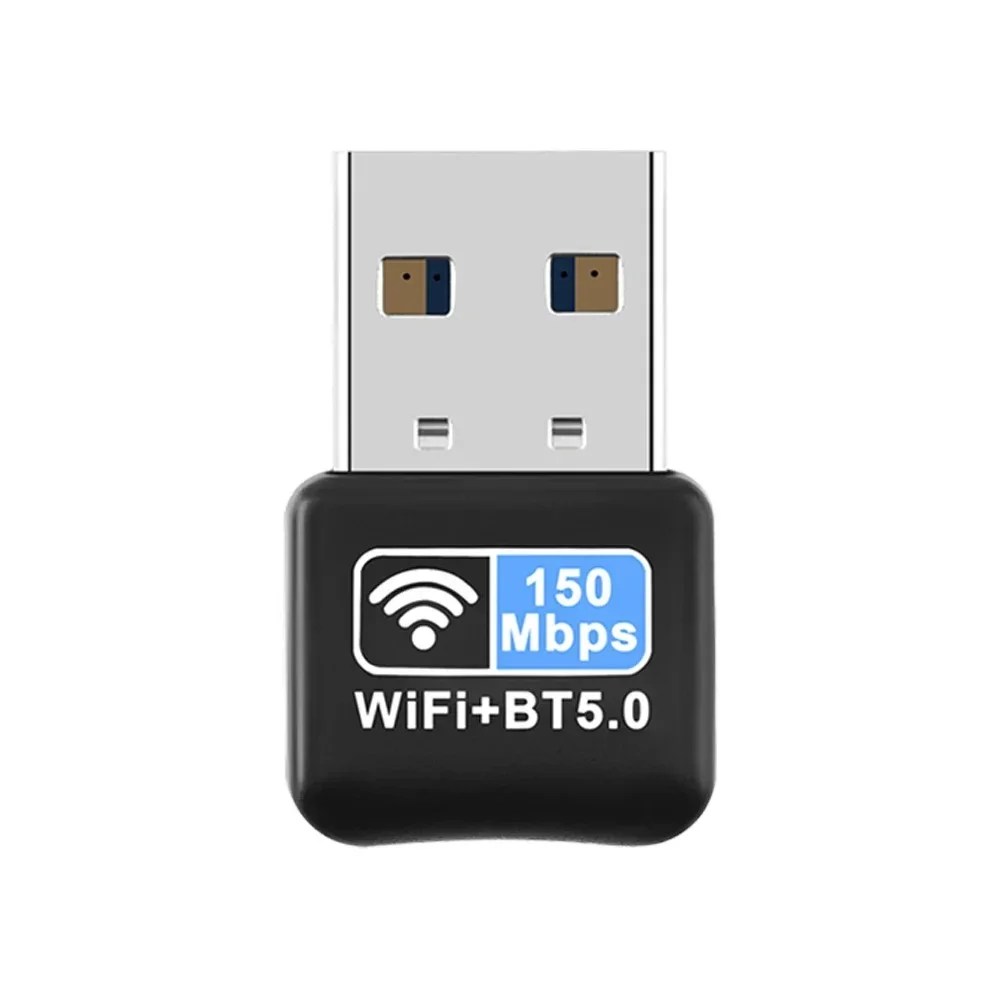 150Mbps WiFi Bluetooth Wireless Adapter USB Adapter 2.4G V5.0 Dongle Network Card for Laptop PC Desktop: WHITE