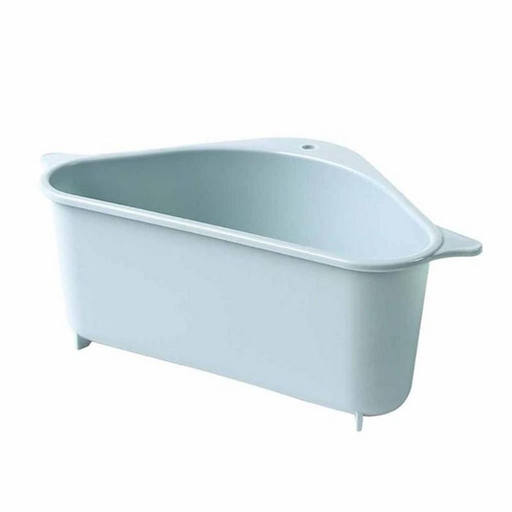 Driehoekige Gootsteen Zeef Fruit Groente Afdruiprek Zuig Mand Huishouden Opslag Mand Keuken Spons Houder Plank: Blauw