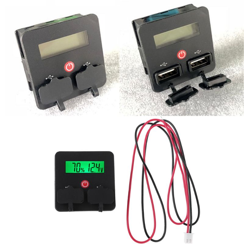 Universal 12V 24V Battery Capacity Indicator Waterproof Module with USB &amp; Switch
