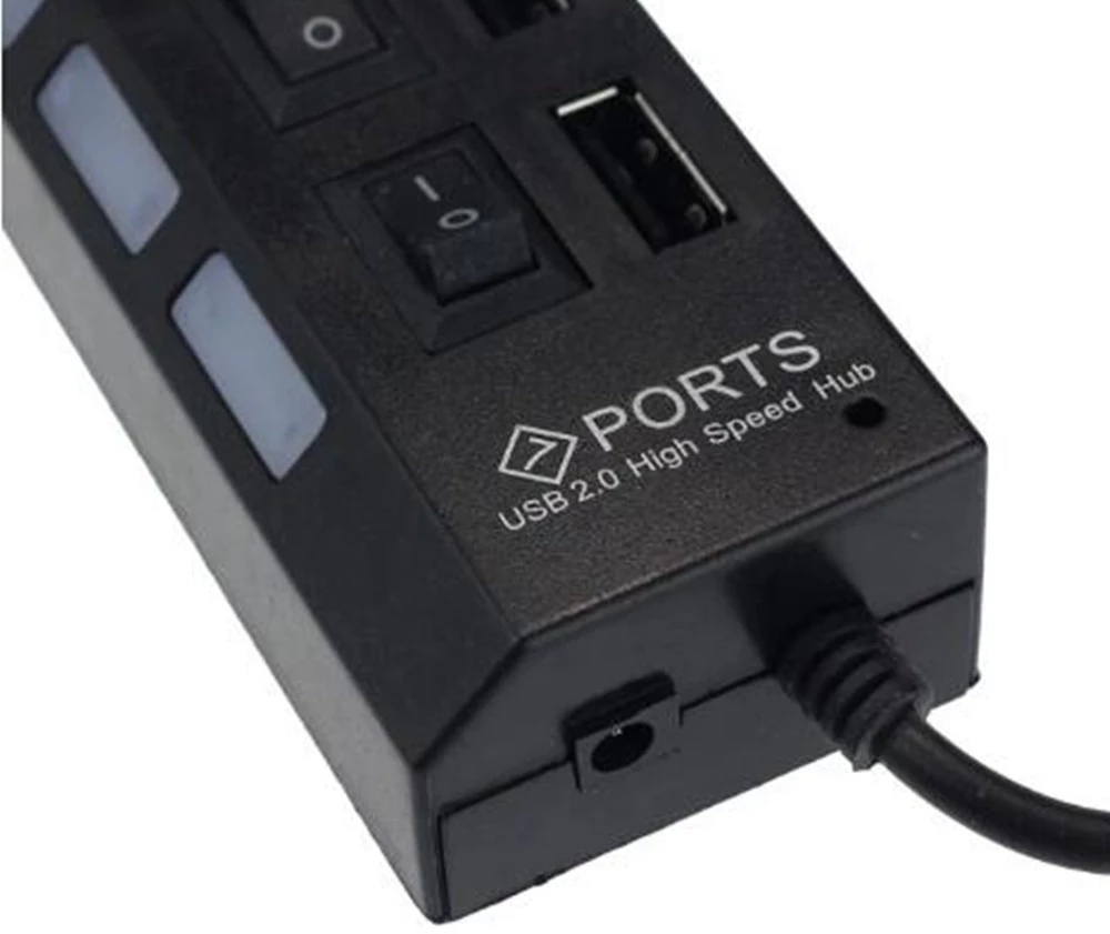 Usb-hub usb-bryter usb-hub 2.0- adapter høyhastighets multi 7- bærere hub usb med av/på bærbar usb-splitter til datamaskin pc bærbar pc