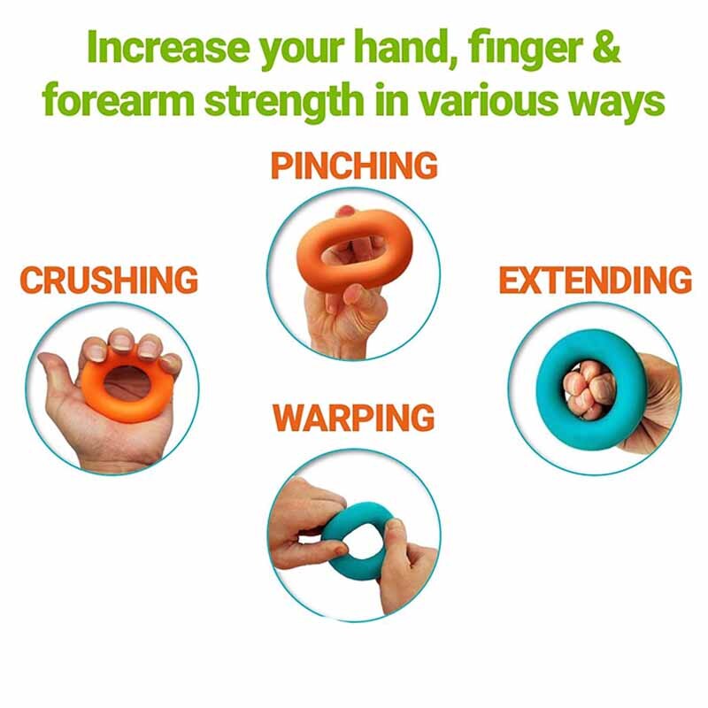 Anillo de tracción de silicona para dedo + bandas de resistencia para entrenamiento, anillo de goma, expansor de agarre de mano, antebrazo, muñeca, entrenamiento carpiano