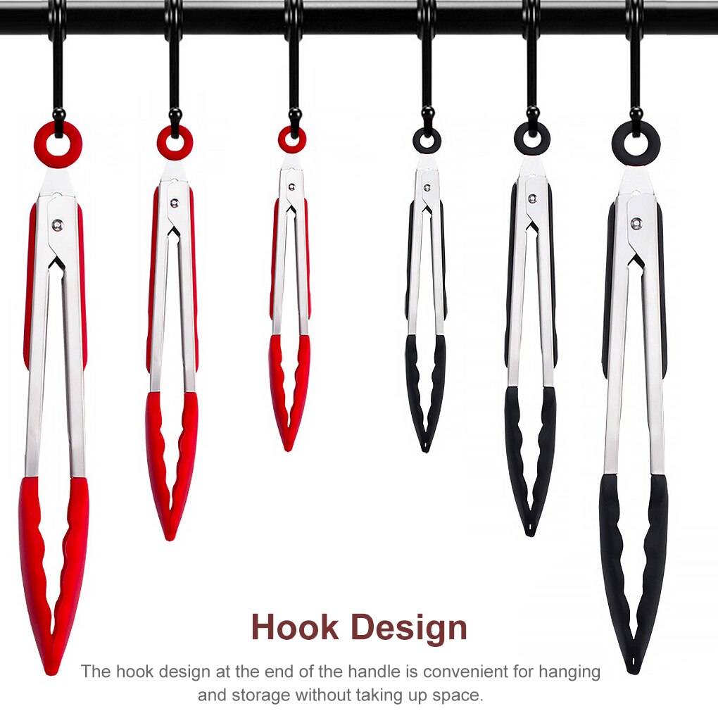 Kitchen Tongs Stainless Steel Silicone Kitchen Cooking Tongs Grilling Barbeque Food Non Stick Cookware Bread Tongs Kitchen Tools