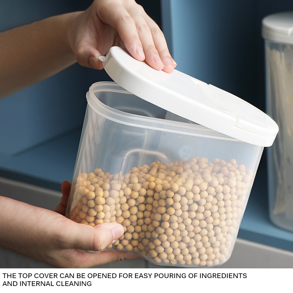 Tanque dispensador de almacenamiento de cereales, contenedor hermético de arroz, caja de almacenamiento de alimentos para cereales gruesos, granos, arroz, latas selladas