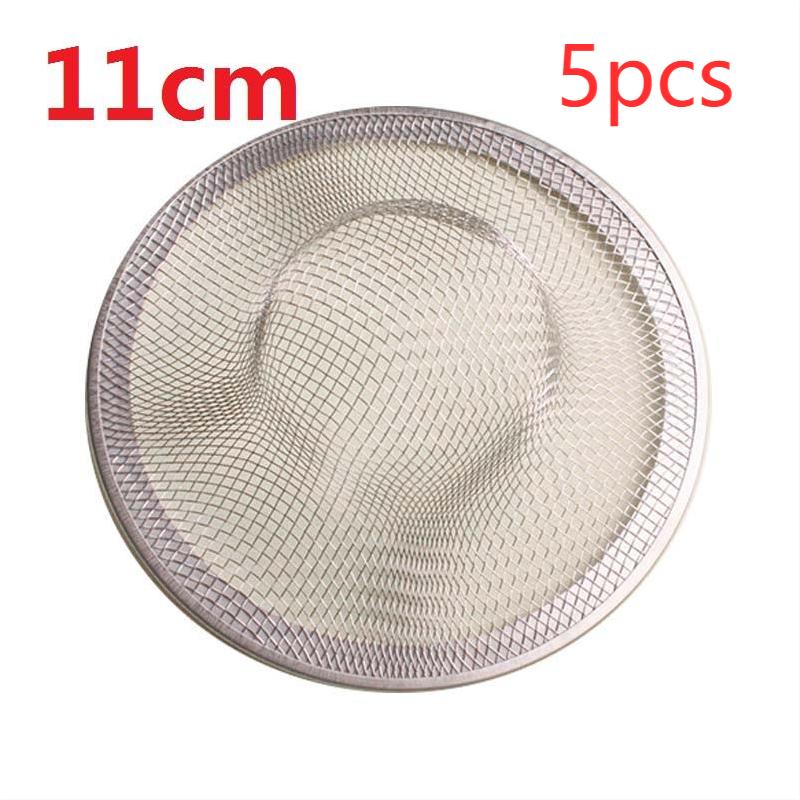 5pcs Stainless Steel Bathtub Hair Catcher Stopper Shower Drain Hole Filter Trap Kitchen Metal Sink Strainer Kitchen Supplies: 5pcs 11cm