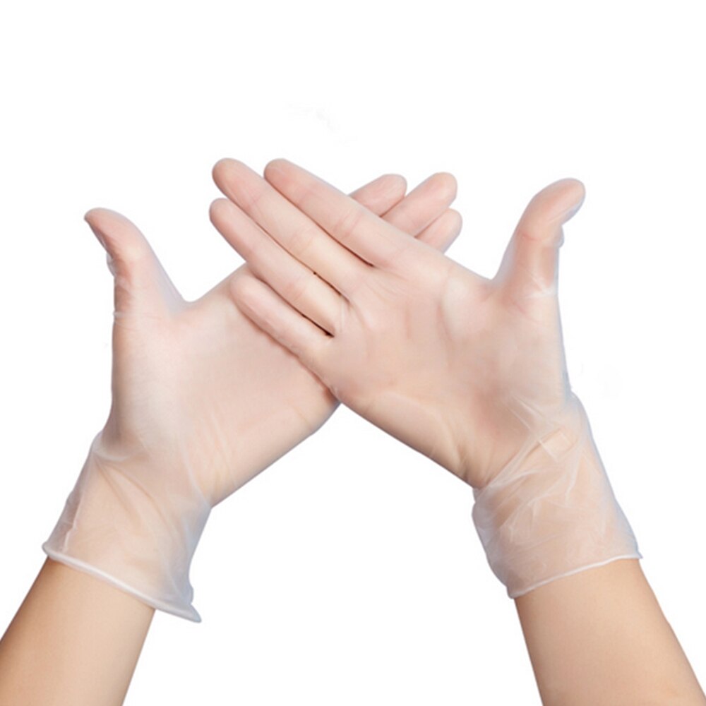 100pz trasparente PVC monouso guanti rimbalzante cibo grado prevenire esposizione guanti mano batterico protezione