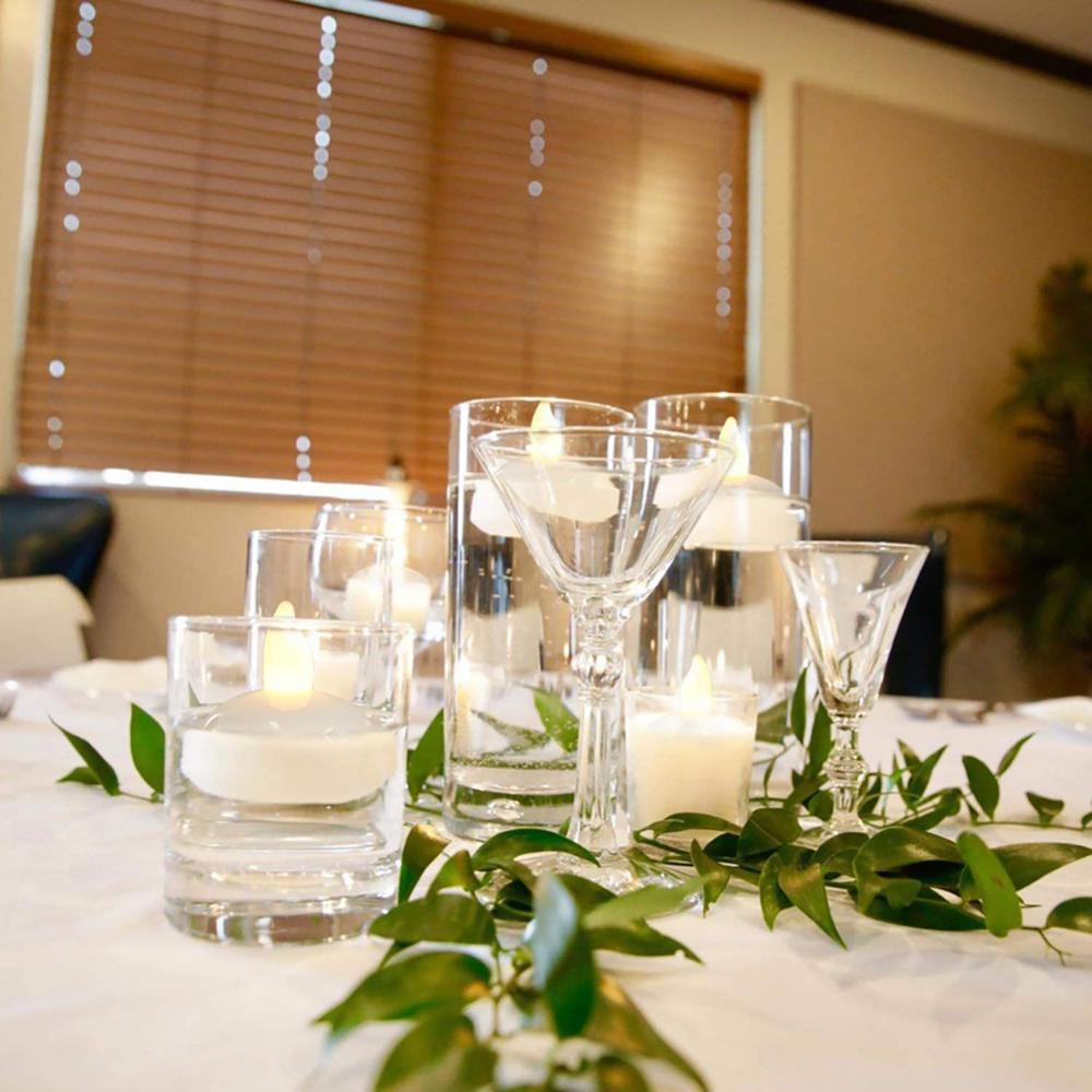 Bougie flottante sans flamme, bougies chauffe-plat scintillantes imperméables, bougies Led chaudes pour piscine, SPA, baignoire, décor de dîner de fête de mariage