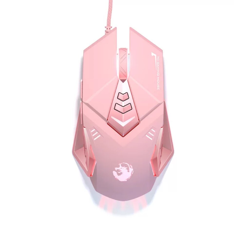 Pink Gaming Mouse Wired USB Mute RGB Gamer 6 Buttons Mice Optical Office Computer Mouse For Desktop Laptop Ergonomic Game Mouse: k3 pink wired mouse