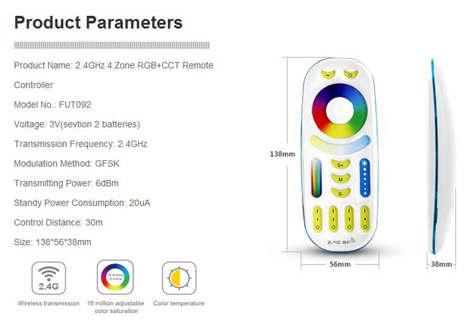 Ultra Bright LED Recessed Downlight Round RGB CCT 6W 12W 15W 25W RF Ceiling Lamp RGB RGBW Aluminum AC 110V 220V Led Panel Bulb: FUT092 4zone