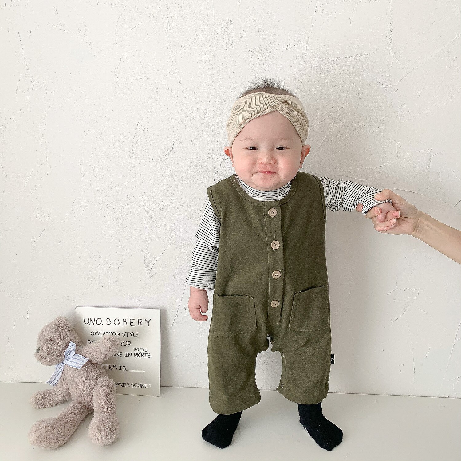 Tuta da bambino per bambino neonato ragazzo ragazza pagliaccetto senza maniche tuta tinta unita tuta estiva completi abiti per bambini: green / 12m