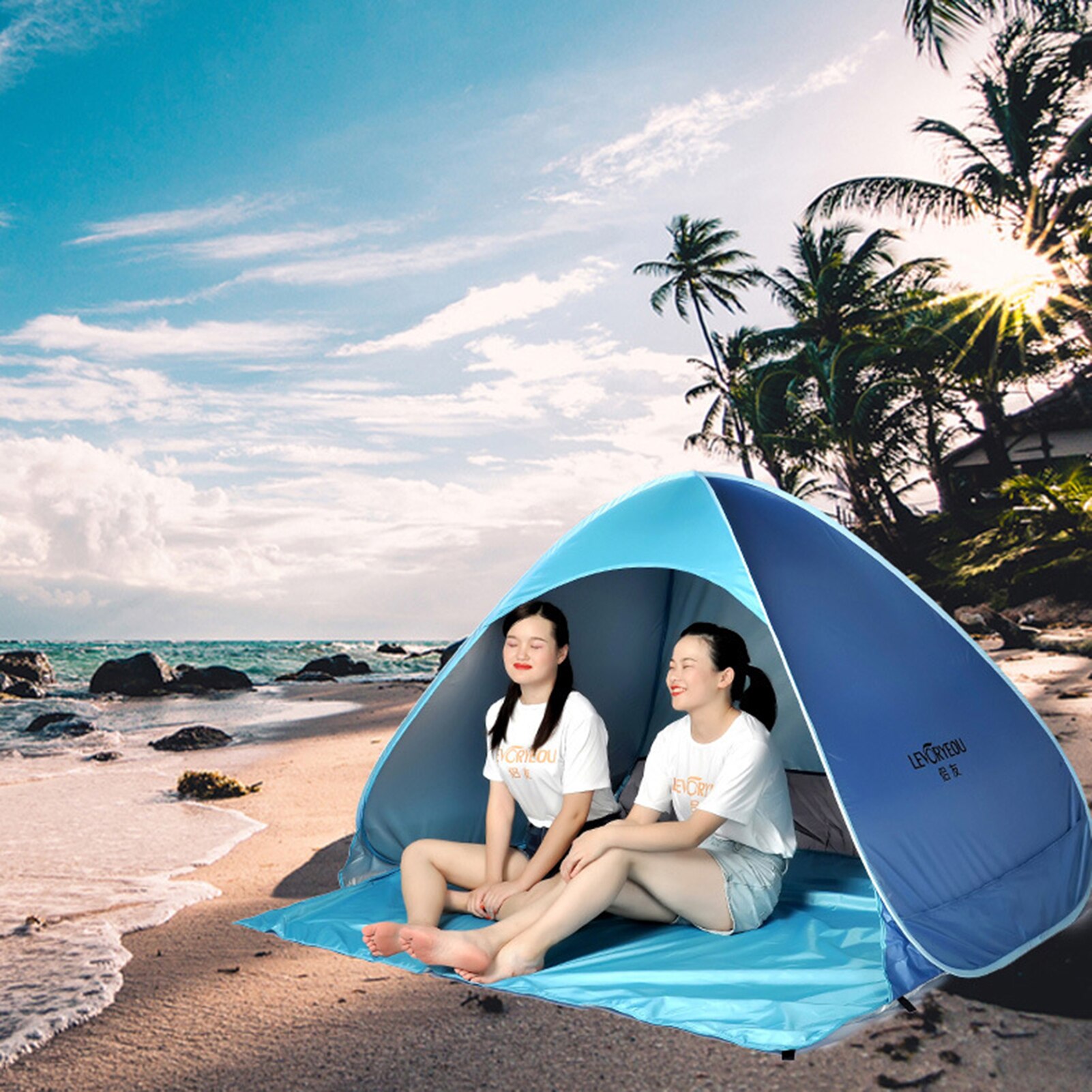 Outdoor Automatic Pop up Beach Tent Camping Tent Cabana Anti UV Fishing Beach Tent Sun Shelter палатка туристическая