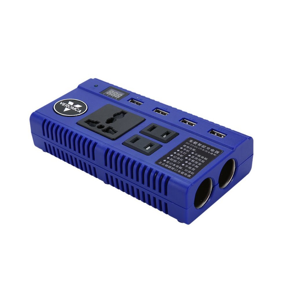 Portable Car Auto Power Inverter Converter 4 Port USB Charger Smart Power Strip Inverter with LED Display