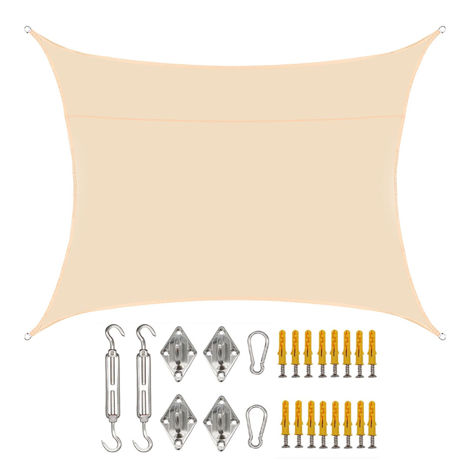 Sonne Sonnensegel Terrasse Baldachin Markise Sonnenschirm Schutz draussen Markisen Schwimmbad HDPE UV Block 3x4m Garten Sunproof Netz: Beige