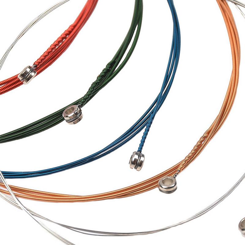 Latão e aço Guitar Strings Set, guitarra acústica Folk, bronze de fósforo, acessórios para instrumentos musicais, 6pcs