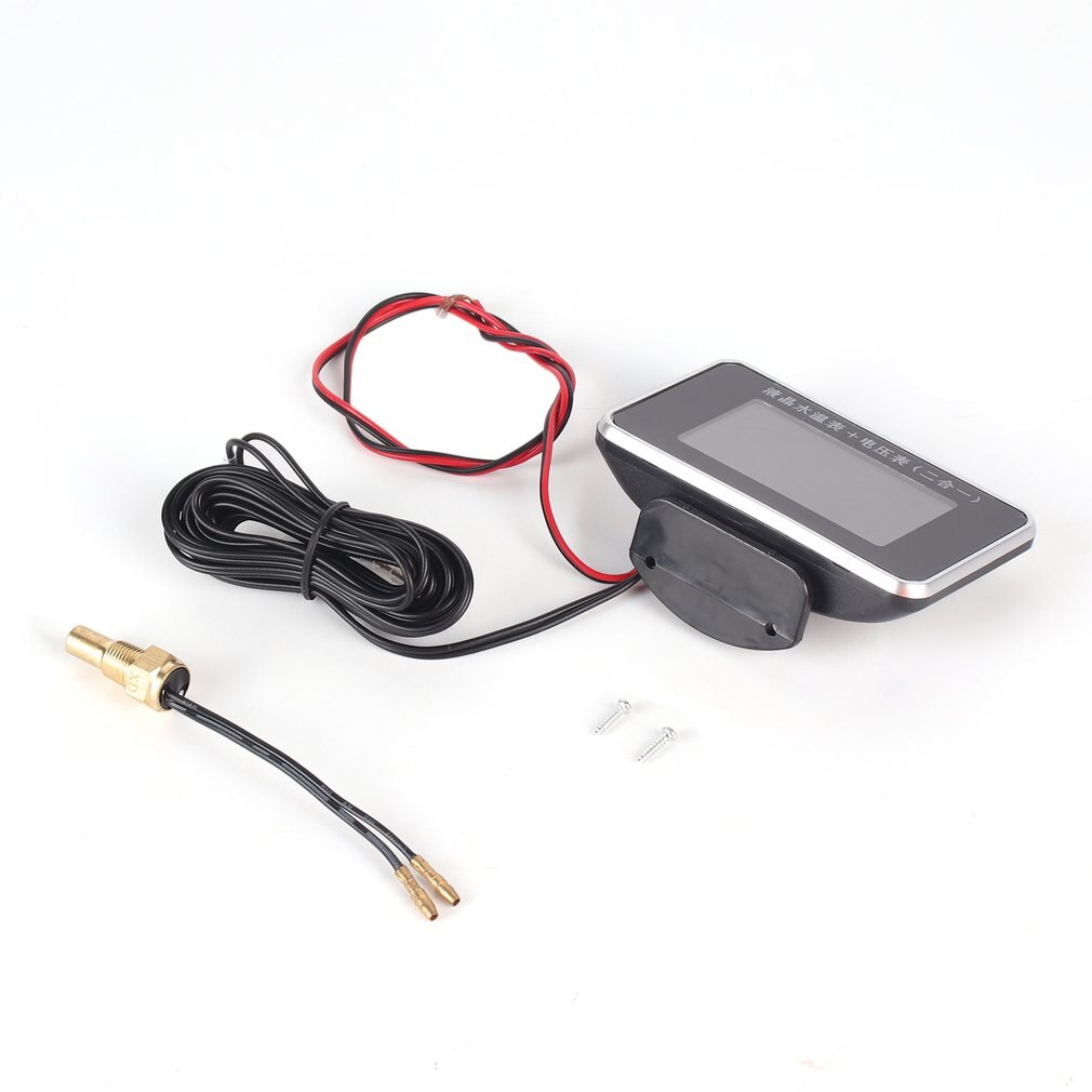 DC 9-36V Auto Car 2-in-1 LCD Screen Gauge Digital Water Temp Gauges Voltmeter High Precision 3 Digit For Car Trucks