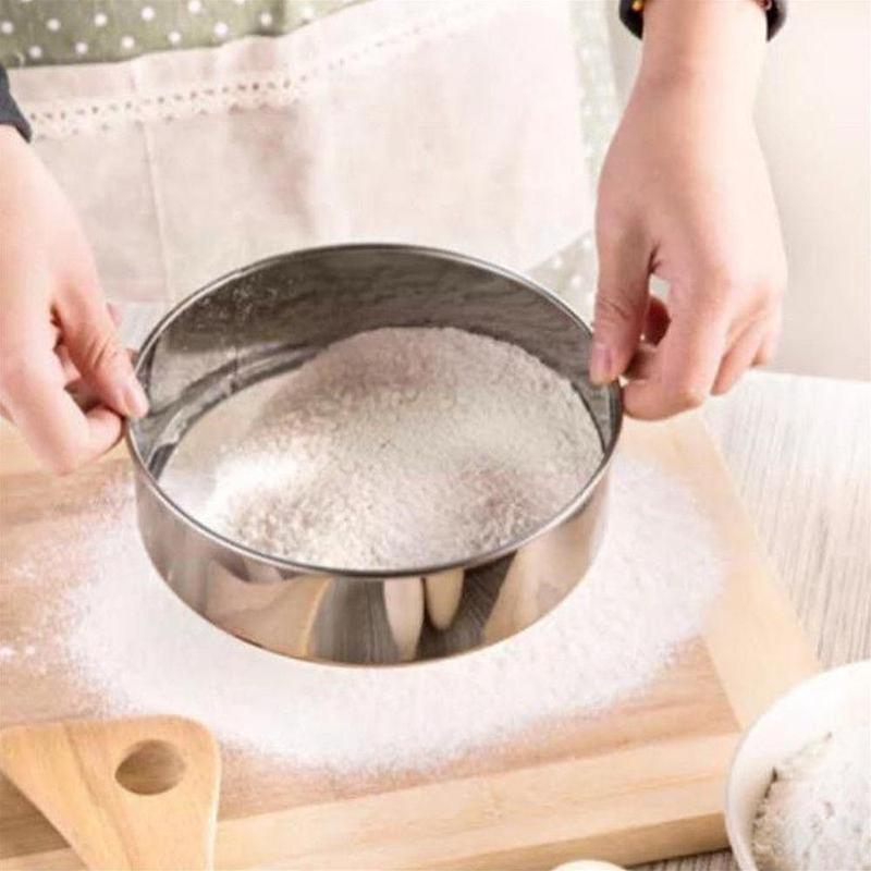 1pc 304 Flour Sieve 60Mesh 15cm 30cm Steel Sieve Sieve Sampling Sugar Baking Flour Hand-held Round Tool: Default Title