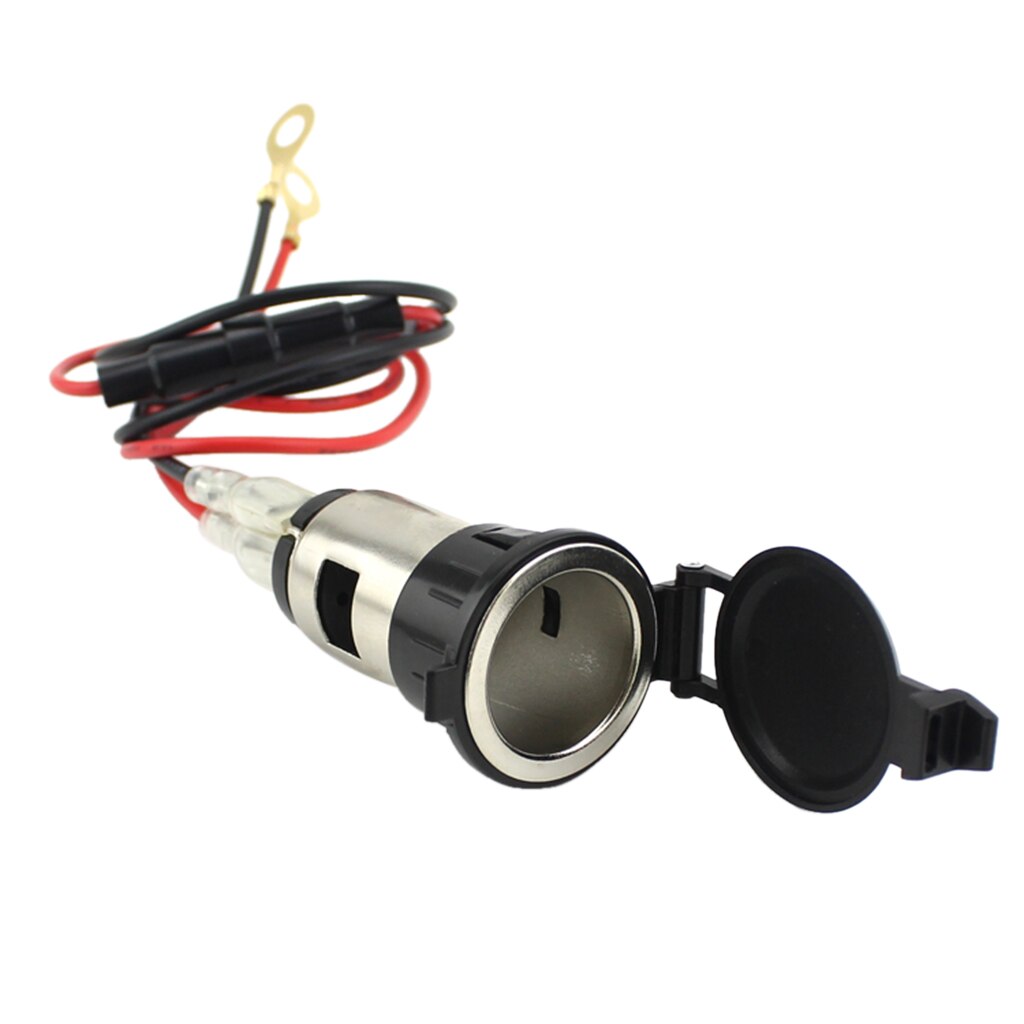 12V 120W Waterproof Motorcycle Boat Car Cigarette Lighter Socket Plug Wire