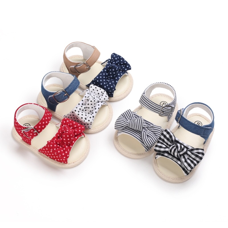 Sandales d'été respirantes pour bébés filles de 0 à 18M, chaussures de princesse papillon à semelle souple de couleur unie pour l'extérieur et l'intérieur des tout-petits