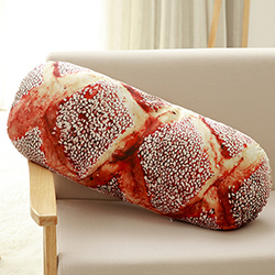 Almohadas largas de mantequilla y pan, hilo para carne, sésamo, Pizza, bistec, almohada de felpa para comida, cojín simulado para decoración de aperitivos, respaldo: 78cm Sesame bread