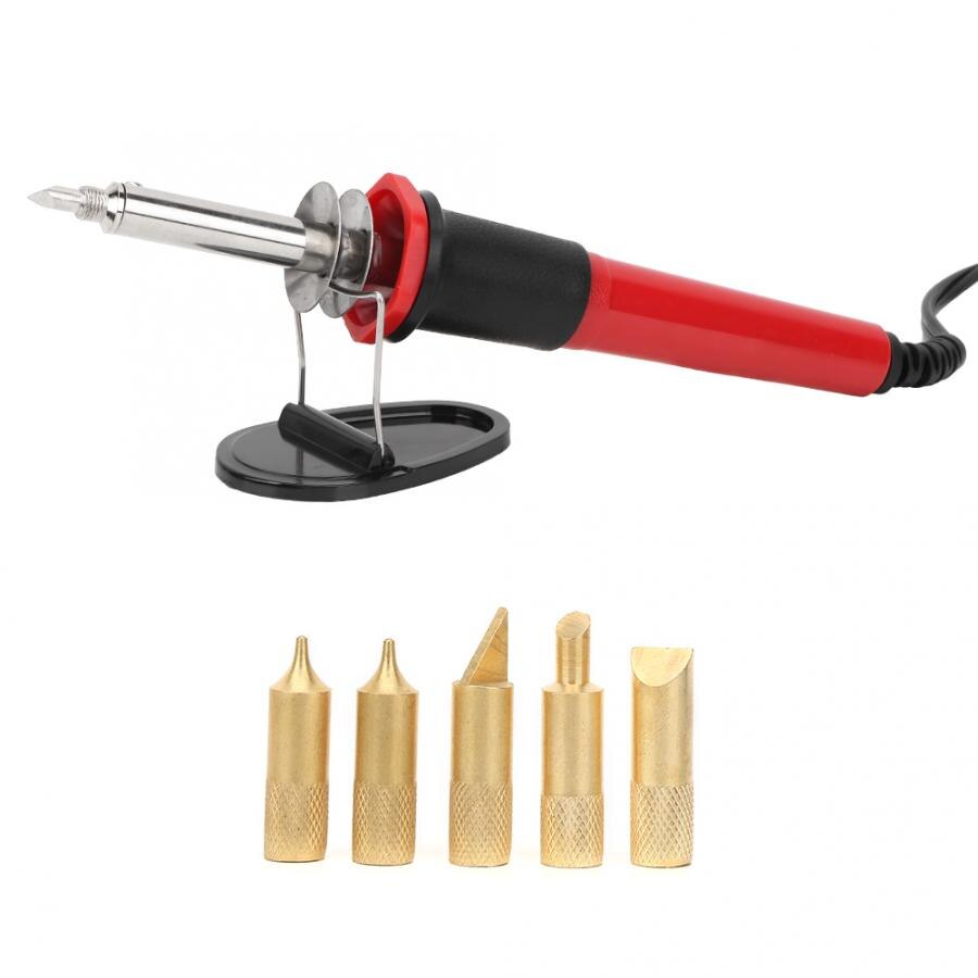 7 pcs Electric Wood Burning Soldering Iron Kit Iron Burner Pen Pyrograph Tool Set Pen Bracket Blade Pen