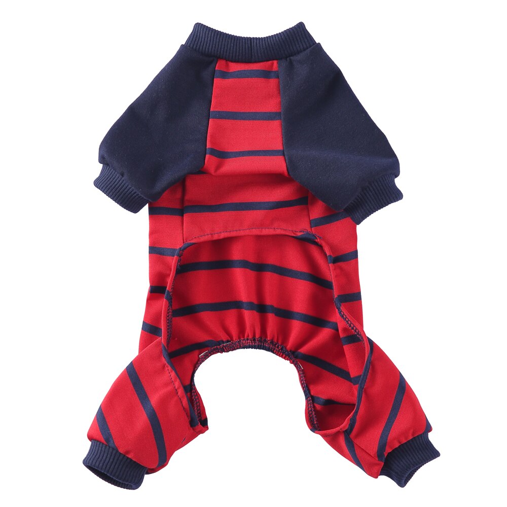 Pijama de perrito de algodón puro para mascotas pequeñas, mono a rayas para perros y gatos, ropa interior cálida para el hogar, disfraz para perros, gatos, Chihuahua y Yorkshire