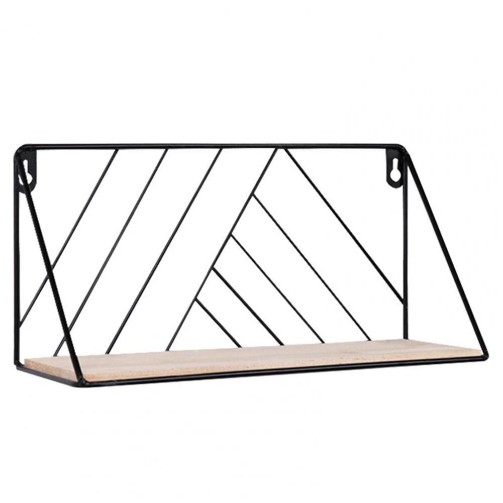 Entryway Shelf Wall Mount Load Bearing Simple Style Decorative Wall Hanging Shelf Modern Style Durable Portable for Home: Black S