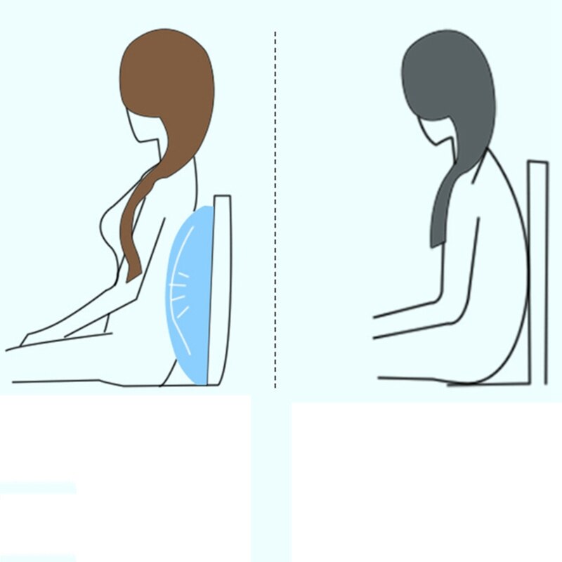 Chair Pillow Memory Foam Lumbar Back Support Cushion Relief Pillow for Office Home Car Auto Travel Booster Seat