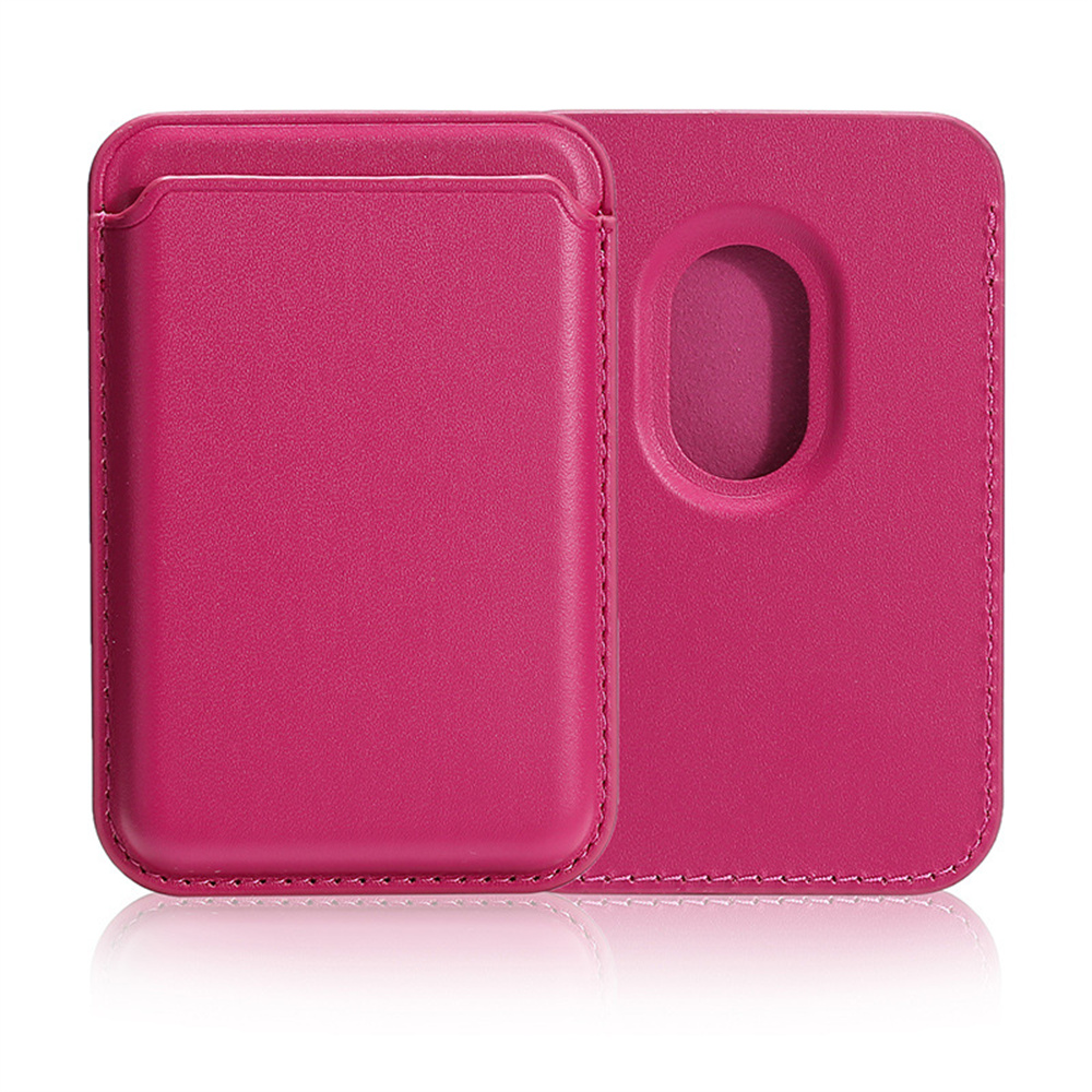 Leren Portemonnee Hoesje voor iPhone 15-19 Pro Max met MagSafe Kaarthouder: Watermeloen rood