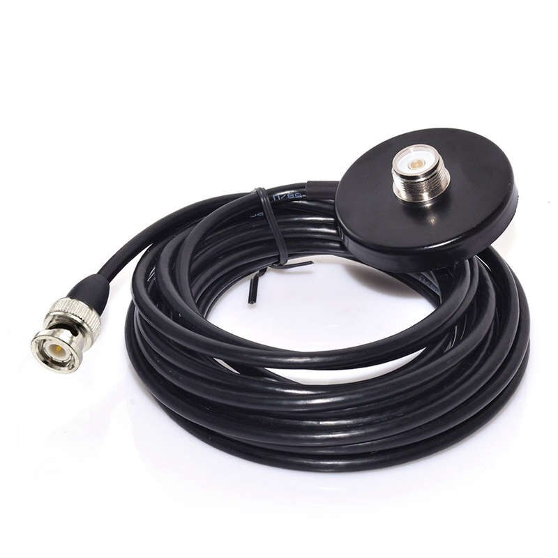Køretøj / bil mobilradio vhf / uhf dual band antenne bnc hanstik magnetisk basemontering 5m rg58 kabel til  bc125at scanner