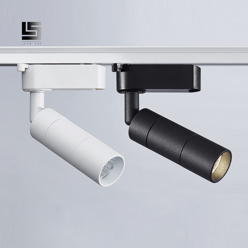 Éclairage sur Rail projecteur LED Rail lampe Spot luminaires pour la maison magasin magasin salle d'exposition 2 fils noir blanc remplacer halogène AC220V