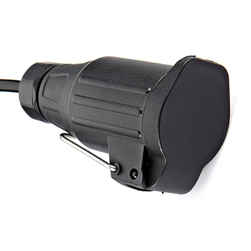 7- polige aanhangerstekker en -contactdoos met 3m verlengkabels en veerkabelconnector voor caravan, voertuig, vrachtwagen