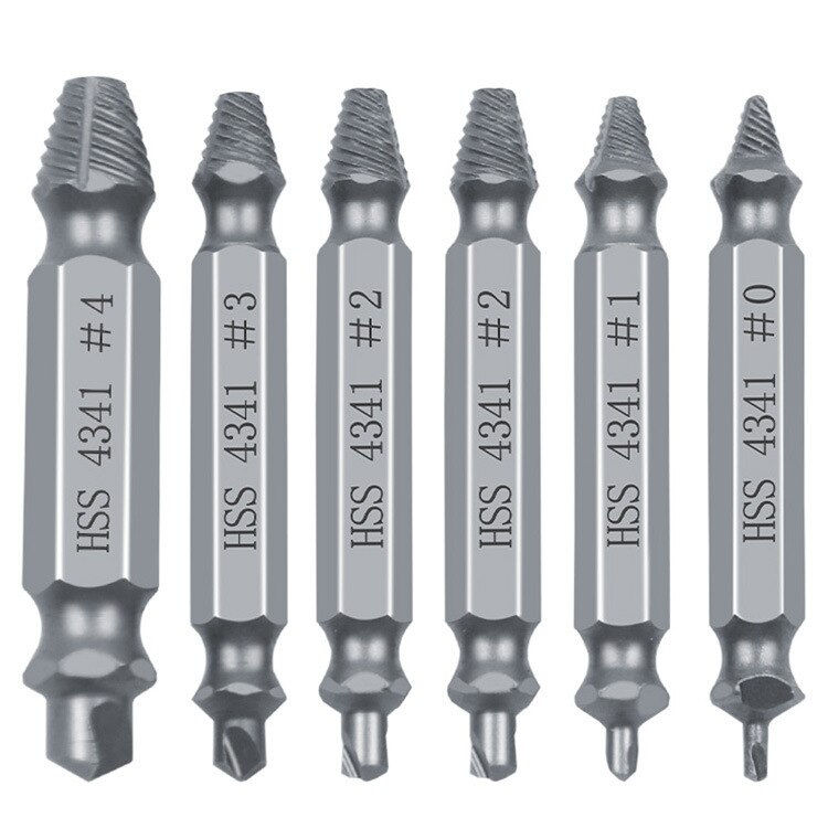 6pcs Damaged Screw Extractor Drill Bit Extractor Drill Set Broken Speed Out Bolt Extractor Bolt Stud Remover Tool: Default Title