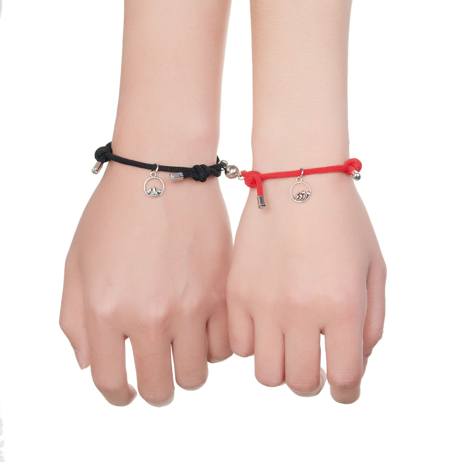 Aantrekkelijke Handgemaakte Armband Vrouwen Mannen Paar Charm Vrouwelijke Mannelijke Magneet Bal Gekoppeld Vriendschap Sieraden