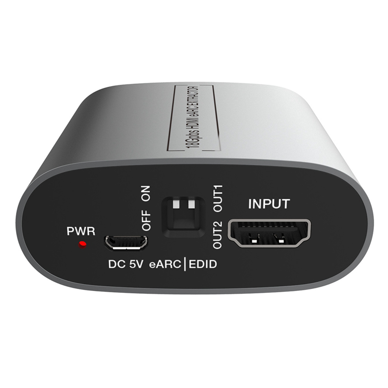 18Gbps HDMI eARC Audio Extractor 4K 60Hz HDMI Audio Extractor ARC eARC Splitter Adapter Loop for Amplifier Soundbar Speaker HDTV