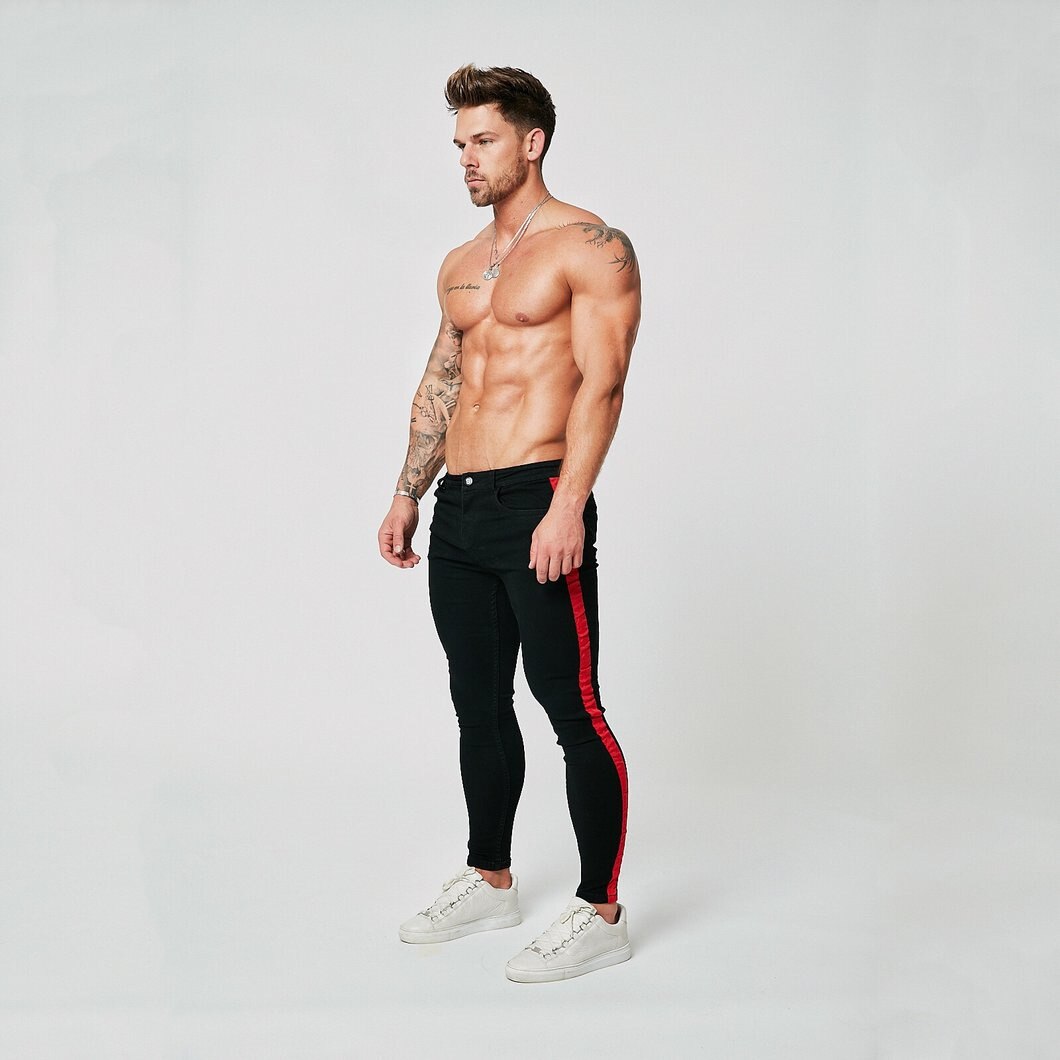 Summer Casual Suit Pants Men's Skinny Business Pants Men's Plaid Striped Straight Suit Pants: M