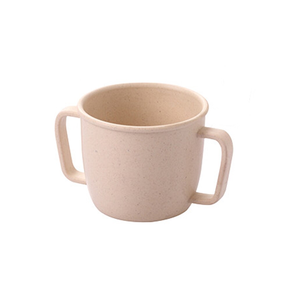 Cor sólida quebrado-resistente confortável prático prático multifuncional lida com copo de escova de dentes bebendo do agregado familiar do bebê: Bege